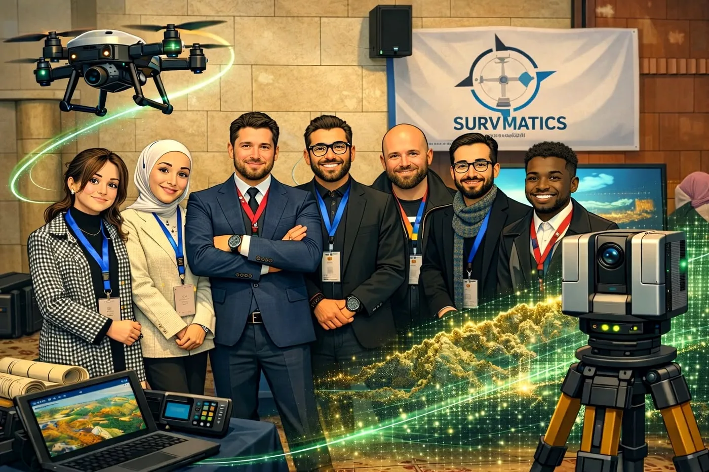 Illustrative SURVMATICS geospatial technology visual
