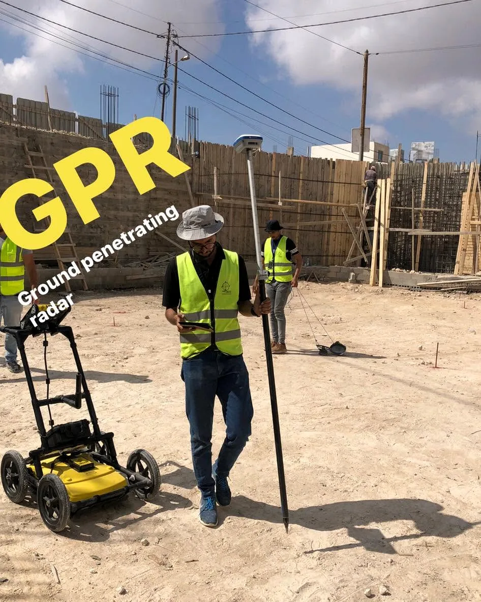 Ground penetrating radar survey on a construction site