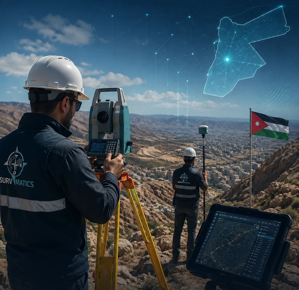 Illustrative smart topographic surveying workflow using total station and GNSS equipment